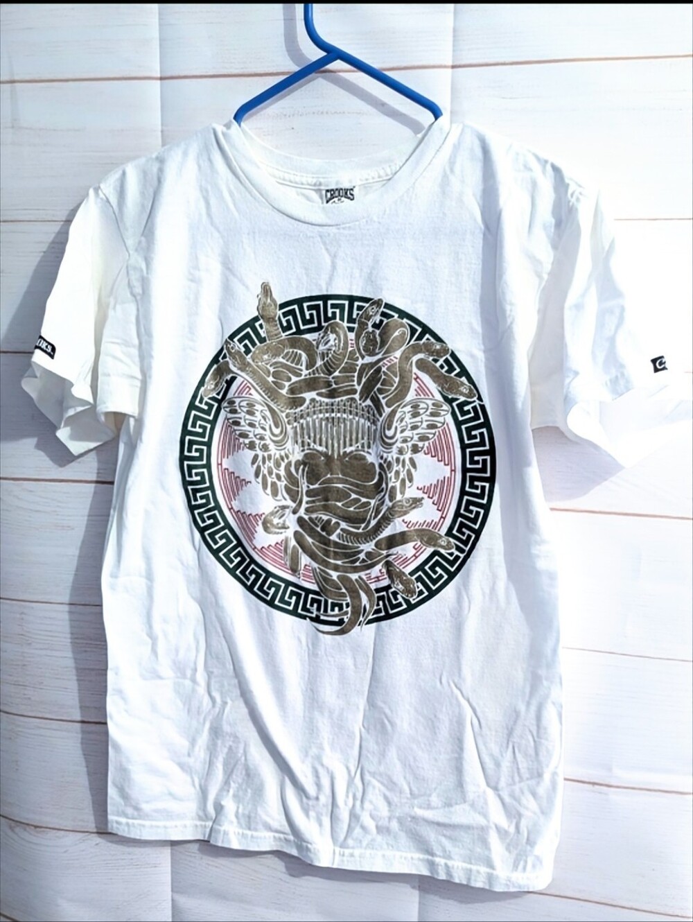 Vintage Crooks & Castles Tshirt W/ Gold Medusa Graphic Mint Condition Size Small
